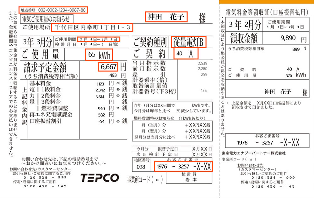 電気検針票